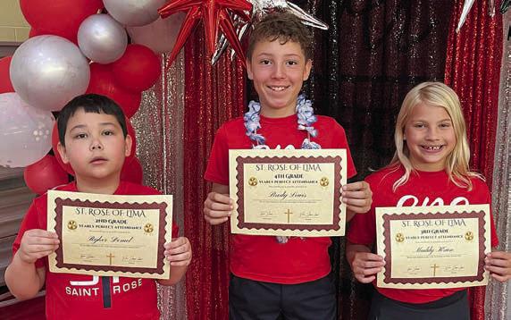 Perfect attendance recognized