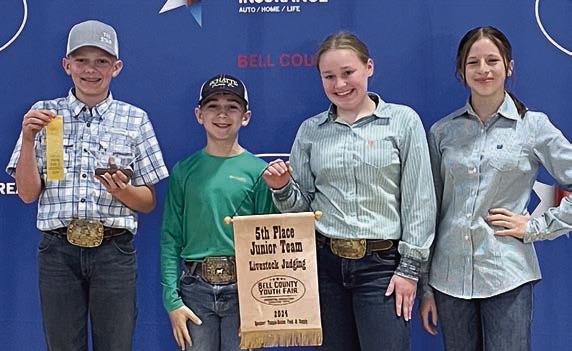 5TH PlaCe JunIOR Team – (from left) Holden Holub, Crockett Guenther, Julia Melton and Addison Berckenhoff. Holub and Guenther are members of the Schulenburg 4-H.