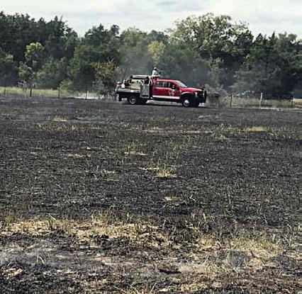 Mower, grass fire Sunday