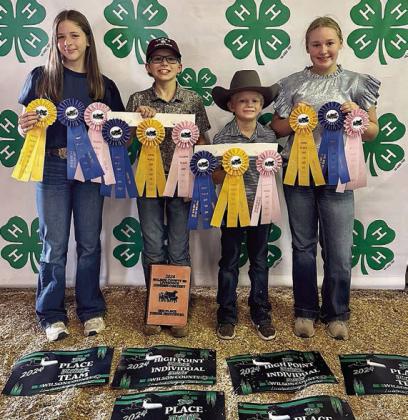 Third Place Junior Team – The Fayette County Gold Team placed third in the junior division. Team members were (from left) Addison Berckenhoff of the Flatonia 4-H, Tate Fritsch of the Fayetteville 4-H, Joe Carrales of the Flatonia 4-H and Julia Melton of the La Grange 4-H. Individually, Tate Fritsch was third in the junior division.