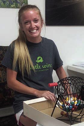 Calling bingo recently was Madealynn Schneider of Schulenburg Family Fitness Center. The house was packed and there were a total of 50 winners.