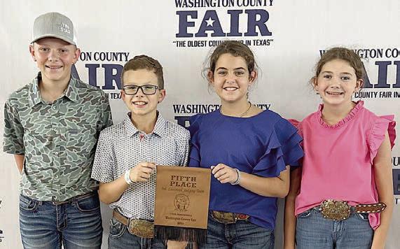 5th Place Intermediate Team – (from left) Holden Holub, Tate Fritsch, Adalyn Carrales and Laramie Laake. Holden Holub is a member of the Schulenburg 4-H.