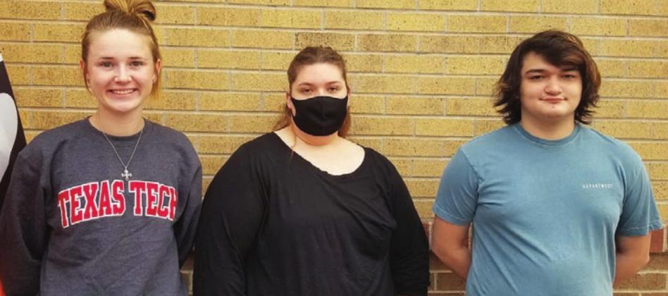 CONGRESS – (from left) Taylor Limbaugh (3rd Place &amp; State Qualifier), Kylie Jones (1st Place &amp; State Qualifier), and TJ Medina (2nd Place &amp; State Qualifier).