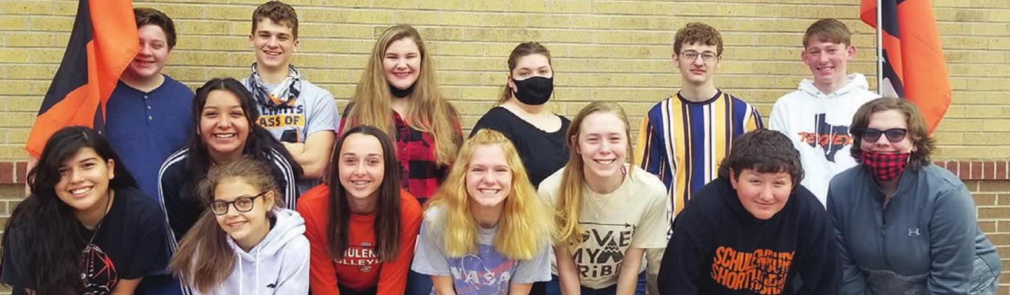 ONE-ACT PLAY – (front, from left) Perla Camacho, Evelyn Nieves, Emily Pesl, Presley Sommer, Brysen Brown (All-Star Cast), Katelyn Sassin (All-Star Cast), Ethan Steinhauser, Amanda Tofel; (back, from left) Ayden Hart, William Hooper (Honorable Mention All-Star Cast), Shelby Liere, Kylie Jones, Connor Herzik, and Blake Helms.