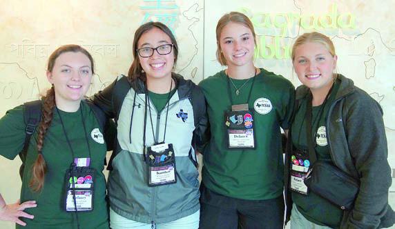 Delaney Turlington of Weimar (second from right) was chosen as Fayette Electric Cooperative’s winner to attend the 2023 Government-in-Action Youth Tour to Washington, D.C. this past summer. During the tour, she met and made friends from all over Texas, including Delaney Callaham (left), sponsored by MidSouth Electric Cooperative; Kamber Puebla (second from left), sponsored by Grayson-Collin Electric Cooperative; and Grace Jackson (right), sponsored by San Bernard Electric Cooperative.