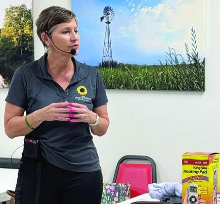 Giving a very informative presentation on in Schulenburg Monday, Nov. 18 was Paula Grahmann of Hometown Wellness, who discussed pain-relieving options. Many of these alternatives are available at the Hometown pharmacies.