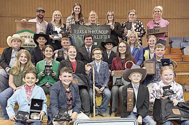 Fayette County 4-H members participating in the District 11 4-H Livestock Judging Contest