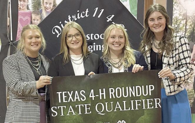 3rd Place Senior Team – (from left) Haley Schramek, Kyrroll Prihoda, Keeley Warnken  and Madyson Holub, all members of the Schulenburg 4-H. The team advances to the Texas 4-H  Roundup in June.