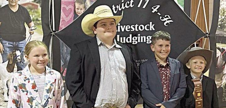 Reserve Champion Junior Team – (from left) Abigale McBride, Rilan Karisch, Hudson Holub and Joseph Carrales. Abigale McBride and Hudson Holub are members of the Schulenburg 4-H.