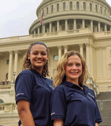 2025 Government-in-Action Youth Tour participants selected by Fayette Electric Cooperative for the trip to to Washington, D.C. were Sophia Nance and Avery Nelius, both from Round Top-Carmine High School.