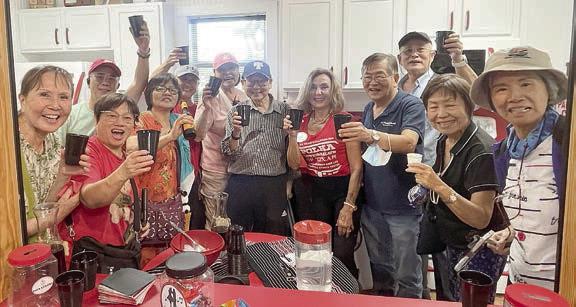 The group – which included Chinese-descent members of Steve Fang’s Houston Morning Exercise Group – arrived via Harris County Precinct 4 tour bus and each visitor received a “welcome” bag provided by museum organizers.