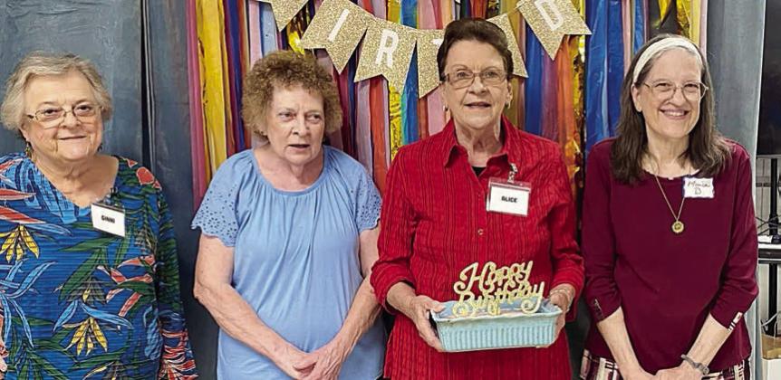 November birthday celebrants included (from left) Ginni Berwick, Janis Kutac, Alice Fajkus and Monica Dunsworth.