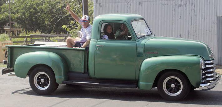 2nd Place Antique Car/Truck – 1948 Checy Pickup, “Betsy” (Tony Shank riding in bed). Sticker Photo By Darrell Vyvjala