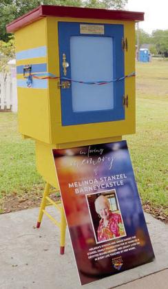 Melinda Stanzel Barneycastl e Memorial Lil’ Library, (pictured at right), a new Little Free Library, is now open to the public.