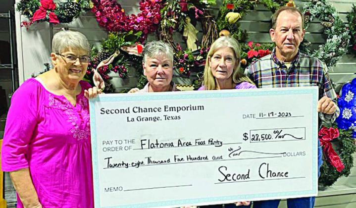 Second Chance gives $28,500 to Flatonia Area Food Pantry