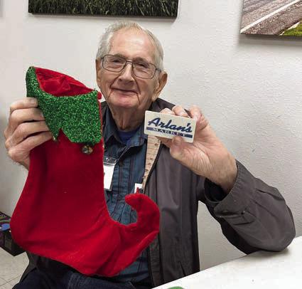 Milton Christ won the Shiner blackout bingo prize – a Christmas stocking and a $10 gift card to Arlan’s Market.