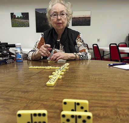 Aileen Kasper is an awesome domino player at Senior Connections.