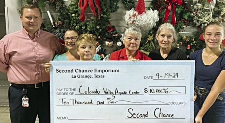 Second Chance gives to Colorado Valley aquatic Center