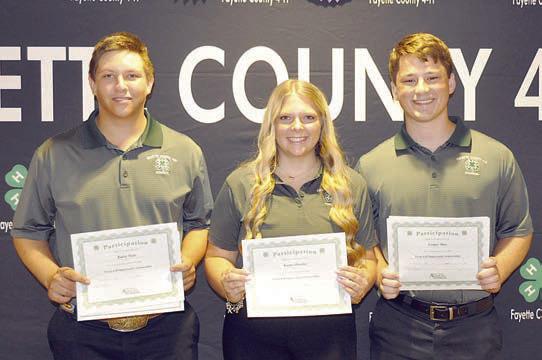 4-H Opportunity Scholarship – (from left) recipients Railey Nieto, Kaylee Hensley, Cooper Mau and (not shown) Cash Smith.