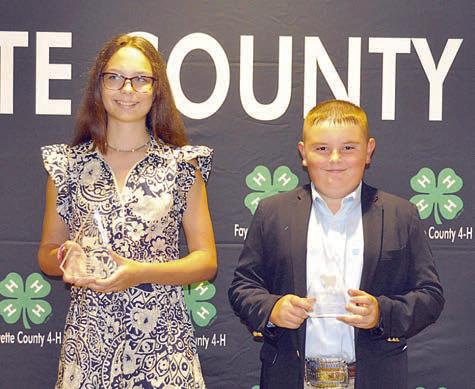 Texas Cup Livestock Judging – (from left) Tatum Fritsch, seventh overall in the junior division and Abraham McBride, fifth  overall in the junior division.