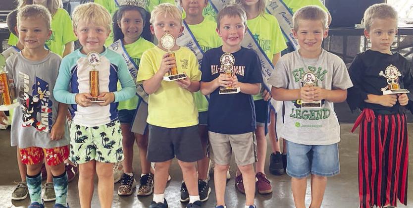 4- &amp; 5-year-olds – (front, from left) Kolsen Venghaus, first place; Kudson Dittert, second place; Luke Hudec, third place; Ian Janecka, fourth place; Cameron Oncken, fifth place; and Henry Neskora, sixth place. Sticker Photo By Darrell Vyvjala