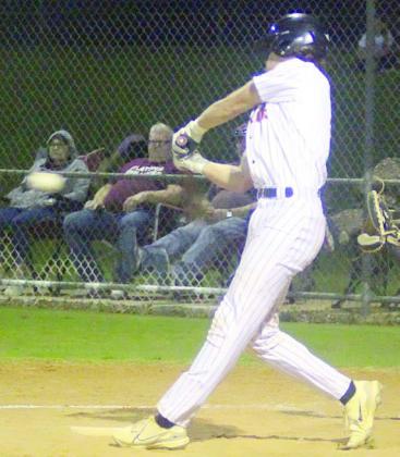 Sticker Photo By Darrell Vyvjala Jayse Janda drives a single to left field in the bottom of the third last Tuesday.