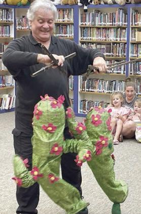 Puppets perform