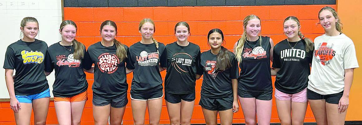 90 percent &amp; above From left: Haylee Vacek, Stella Van Zandt, Landry Zapalac, Michaela Kollmann, Kerr McBride, Ruby Cortez, Saybra Pinney, Greenli Van Zandt, and Grace Schramek.