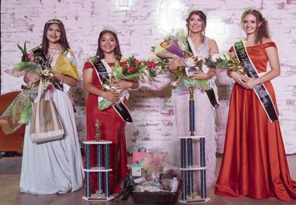 Queen's Contes t winners – (from left) Izela Cerda, Dulce Merlos, Teagan Branch, and Addisan Wagner. Wagner, a junior at Flatonia High School, finished as second runner-up and also won Photogenic and Miss Beauty &amp;amp; Poise. She is the daughter of Ben and Misti Wagner, and was sponsored by the Flatonia Lions Club.