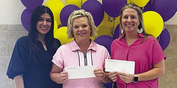Weimar ISD Teacher Grant – Melanie Ramirez, Stanzel Family Foundation program director, with Lindsay Fisbeck and Jill Morrison. Not shown is Rudy Rodriguez.