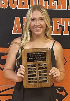 WHATEVER IT TAKES – Reagan Dusek, Lady Horns Whatever It Takes Award. Sticker Photo By Darrell Vyvjala