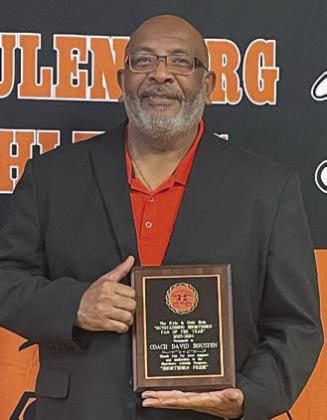FAN OF THE YEAR – David Houston, Kyle &amp;amp; Debi Holz Outstanding Shorthorn Fan of the Year. Sticker Photo By Darrell Vyvjala