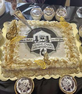 A cake &amp;amp; cupc akes featured a likeness of the church and the words “Firm in Faith for over 125 years.”