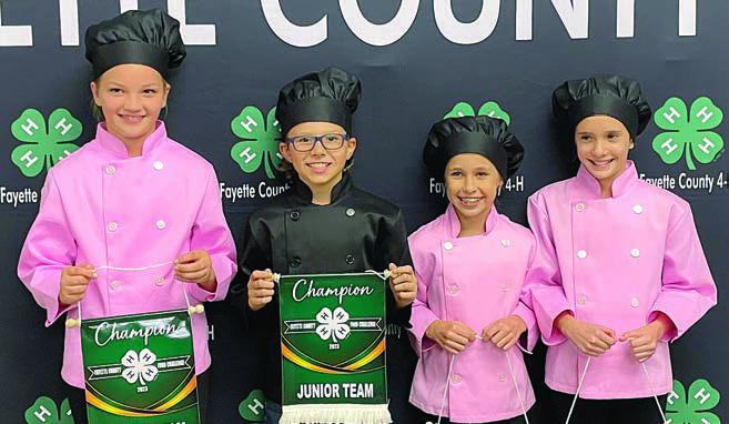 Grand Champion Junior Team – (from left) Kaylyn Beseda, Tate Fritsch, Emory Malota and Kloey Noska.