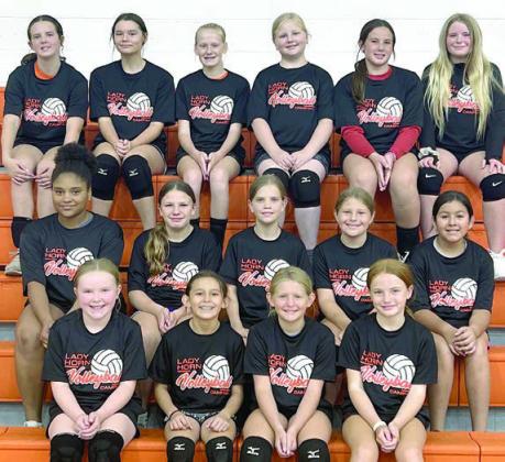 5TH-7TH GRADE PARTICIPANTS – Front, from left: Abi McBride, Emma Zweschper, Raegan Ulbrich, and Rowan Heinrich. Middle, from left: Raelyn Ashima, Olivia Hammack, Hadley Ferguson, Brylee Stoever, and Jazmyn Moreno. Back, from left: Paisley Ferguson, Morgan Kollmann, Briley Hartensteiner, Raini Dees, Annaston Kutac, and Adelyn Hollas. Not pictured: Ally Thibodeaux.