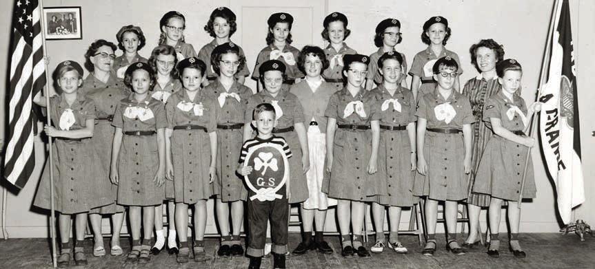 Posed photo of a troop of La Grange Girl Scouts in 1958 Courtesy of Fayette Heritage Museum &amp;amp; Archives