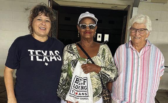 Presentation to Consider Love Food Pantry, Weimar – (from left) Cindy Templeton, Consider Love Food Pantry founder; Jacqueline Figg, NVCW pantry donation chair; and Zoe Justiss, NVCW volunteer.