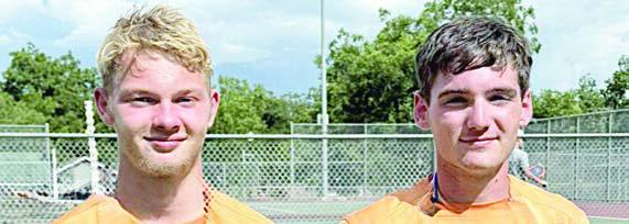 Caden Herzik (left) and Will Taylor (right) reached the championship match in doubles before rain halted the tournament. In singles, Taylor placed third while Herzik finished fourth in their respective brackets.