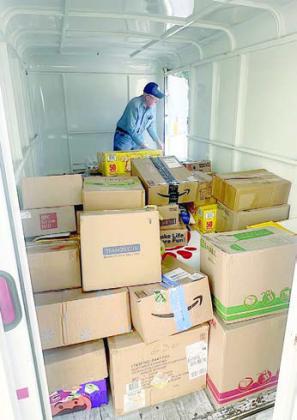 The trailer was full of non-perishable items that Schulenburg ISD collected to donate to the Schulenburg Area Food Pantry.