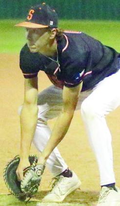 First baseman Van Prihoda gloves a Comanche grounder for the first out in the top of the fourth. Sticker Photo By Darrell Vyvjala