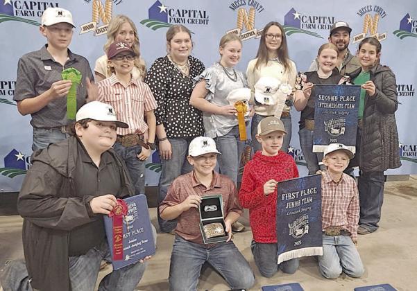 Fayette County 4-H members participating in the Nueces County Livestock Judging Contest were (front row, from left) Rilan Karisch, Hudson Holub, Jehnsen Janecka, Joe Carrales, (back row) Holden Holub, Tate Fritsch, Hailey Janish, Rheagan Karisch, Julie Melton, Tatum Fritsch, Kaisley Janecka, coach JoJo Carrales and Adalyn Carrales.