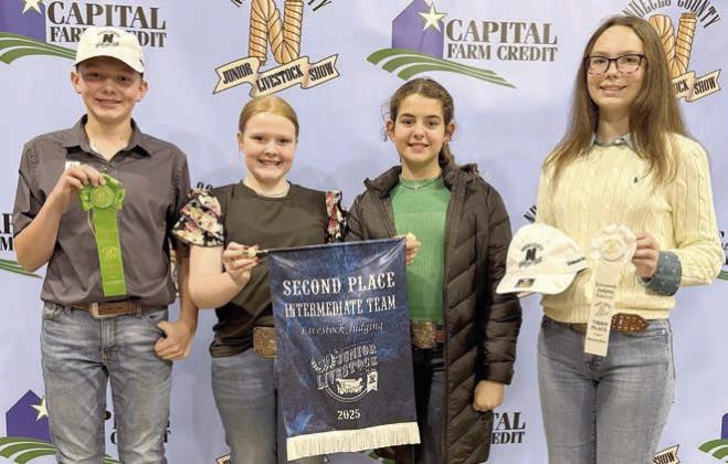 Reserve Champion Intermediate Team – (from left) Holden Holub, Kaisley Janecka, Adalyn Carrales and Tatum Fritsch. Holden Holub belongs to the Schulenburg 4-H.