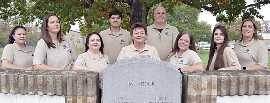 Fayette County 's commun ication off icers include (front row, from left) Sonya Lehmann, Christine Rognerud, Jackie Moree, Supervisor Kim Haba, Renee Moreland, Priscilla Dierschke, Lisa Blaha, (back row) Samuel Velasquez and Terrell Klimek.