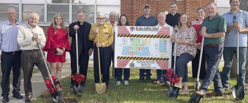Renovation Committee members break ground to mark the start of St. Rose School’s $5 million project, as reported in the May 15 issue. Sticker File Photo