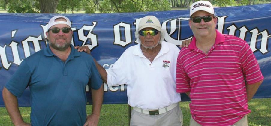 1ST FLIGHT, 2ND PLACE (59 / 13 under par) – From left: Darrell Vyvjala, Gus Torres, Jimmy Heger, and (not shown) Tommy Adams.