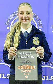FLORAL CUP – Kaylee Beyer, grand champion. Others: Yanel Delgado, reserve champ; Klare Segura, People’s Choice 1st place; Haley Schramek, People’s Choice 2nd place. Sticker Photo By Darrell Vyvjala