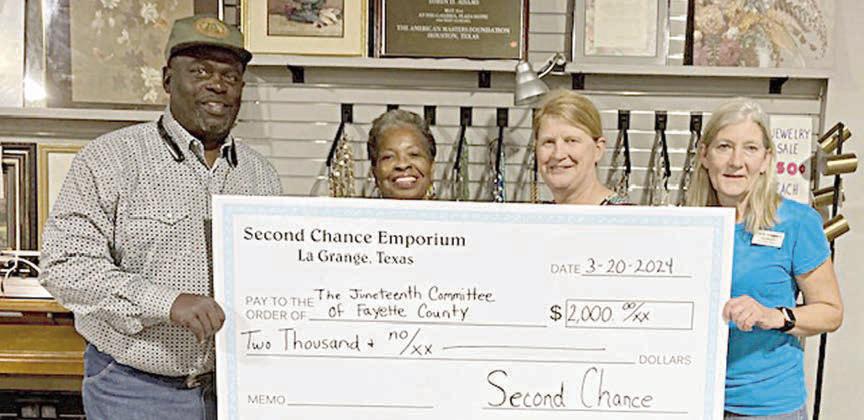 Second Chance donates to Juneteenth Committee