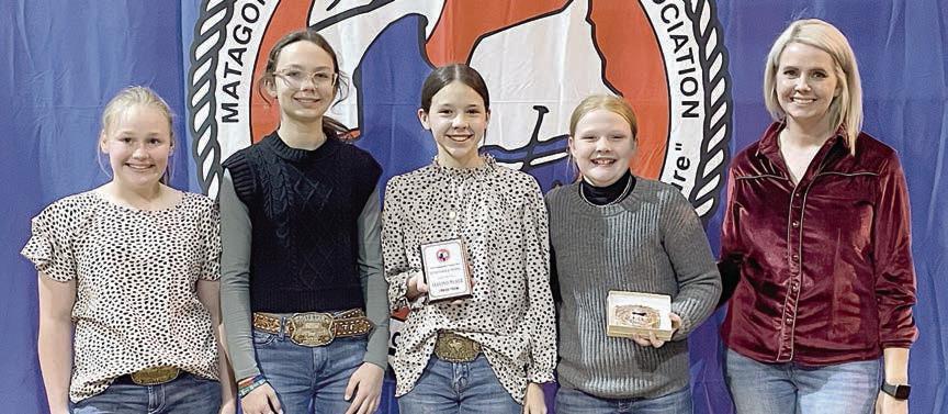 Reserve Champion Junior Team – (from left) Julia Melton, Tatum Fritsch, Alexis Berckenhoff, Kaisley Janecka and coach Kaci Carrales