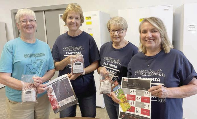Flatonia Area Food Pantry – (from left) Jackie Harker, NVCW, with Flatonia Area Food Pantry secretary Gayla Ehler, treasurer Pam Cunningham and president Terri Kalina.