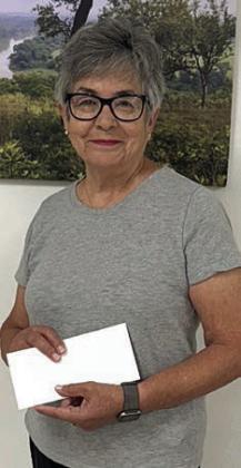 Donation – Maria Bohac, a volunteer for Senior Connections, delivered a donation of $215 from her 1970 Schulenburg High class. The class participated in the Schulenburg Festival parade and won first place for class float.